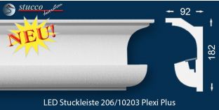 Deckenprofil für LED Streifen Nürnberg 206 Plexi Plus