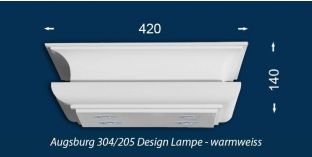 Deckenlampe mit warmweißen LED Einbauspots und LED Streifen Augsburg 304/205