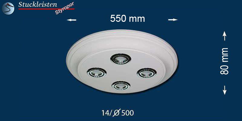 Deckenlampe mit LED Einbauleuchten Trier 14/500x500-3