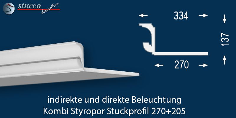LED Deckenleisten für direkte und indirekte Beleuchtung München 270+205