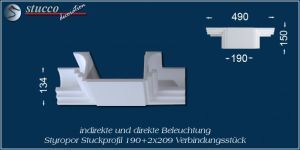 Verbindungsstück für direkte und indirekte Beleuchtung Dortmund 190+2x209
