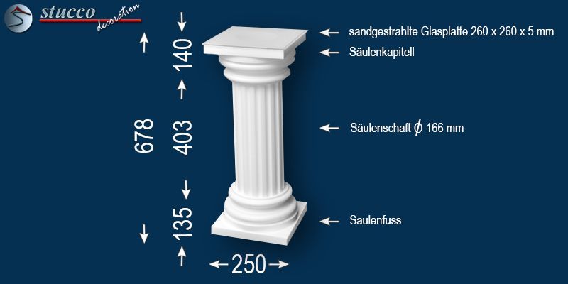 Stossfeste Dekosäule mit LED Licht