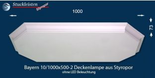 Bayern 10/1000x500-2 Stucklampe ohne LED-s