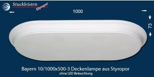 Bayern 10/1000x500-3 Deckenbeleuchtung ohne LED-s