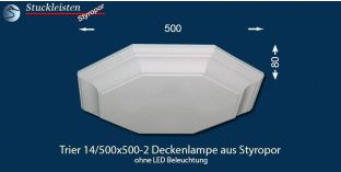 Trier 14/500x500-2 Deckenleuchte ohne LED-s