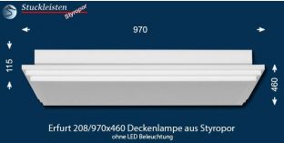Erfurt 208/970x460 Deckenbeleuchtung ohne LED-s