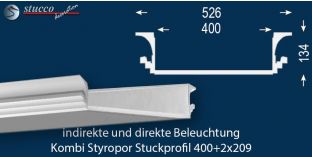 LED Deckenleiste für LED Spots und LED Streifen Dortmund 400+2x209