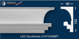 LED Deckenprofil als Gardinenleiste für indirekte Beleuchtung Köln 210