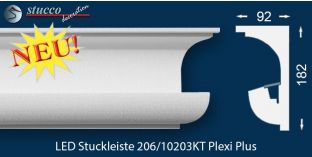 LED Deckenprofil als Vorhangleiste für indirekte Beleuchtung Nürnberg 206 Plexi Plus