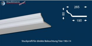 Stuckprofil für direkte Beleuchtung Trier 190+14
