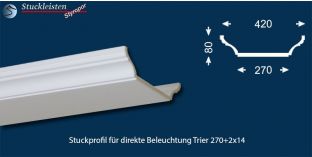 Stuckprofil für direkte Beleuchtung Trier 270+2x14