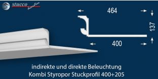 LED Deckenleisten für direkte und indirekte Beleuchtung München 400+205
