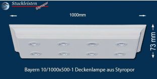 Stucklampe mit LED Deckenspots Bayern 10/1000x500-1