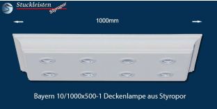 Stucklampe mit LED Deckenspots Bayern 10/1000x500-1