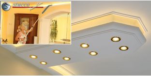 LED Deckenleiste für LED Spots und LED Streifen München 400+2x205 Plexi Plus