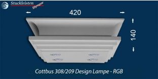 LED Deckenlampe mit warmweißen LED Einbauspots und RGB LED Streifen Cottbus 308/209