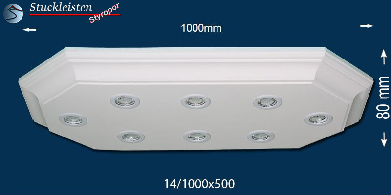 Stucklampe mit LED Spots Trier 14/1000x500-2