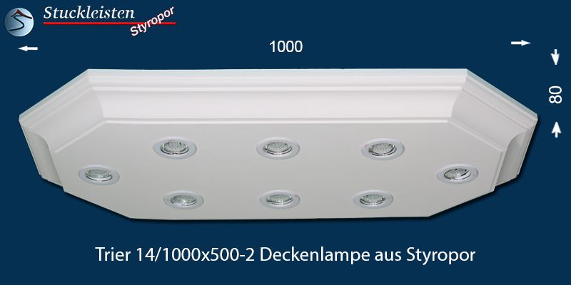Stucklampe mit LED Spots Trier 14/1000x500-2