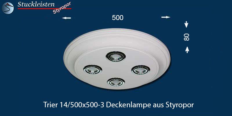 Deckenlampe mit LED Einbauleuchten Trier 14/500x500-3