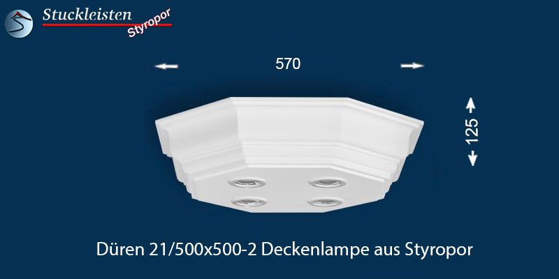 Deckenlampe mit LED Einbaustrahler Düren 21/500x500-2