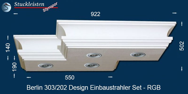 LED Deckenbeleuchtung mit RGB LED Streifen Berlin 303/202