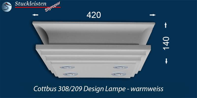 LED Deckenbeleuchtung mit warmweißen LED Spots und LED Streifen Cottbus 308/209