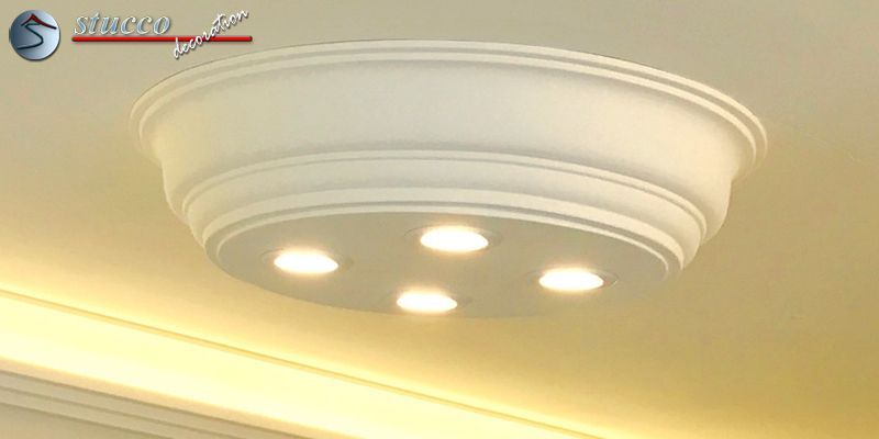 Design Stucklampe mit LED Spots Düren 21/500x500-3
