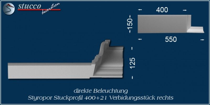 Verbindungsstück rechts für direkte Beleuchtung Düren 400+21