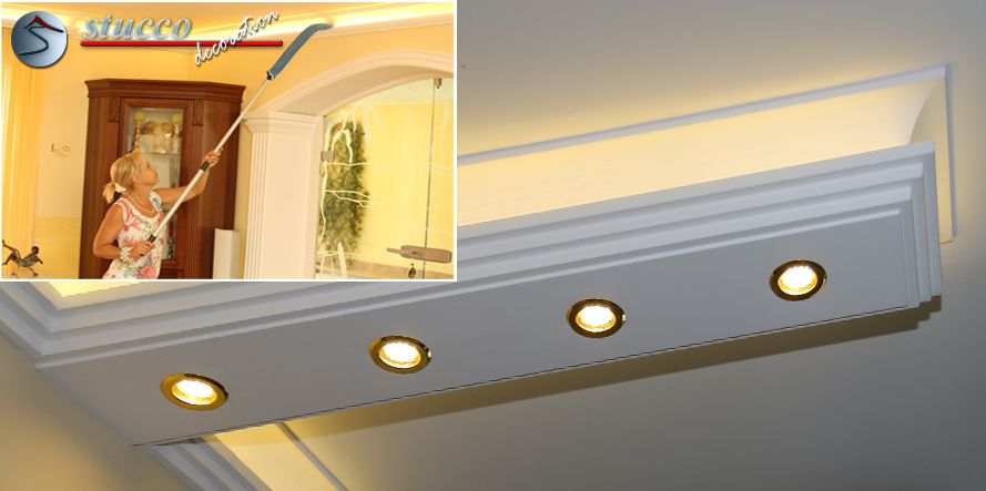 LED Deckenleiste für direkte und indirekte Beleuchtung Dortmund 190+2x209 Plexi Plus