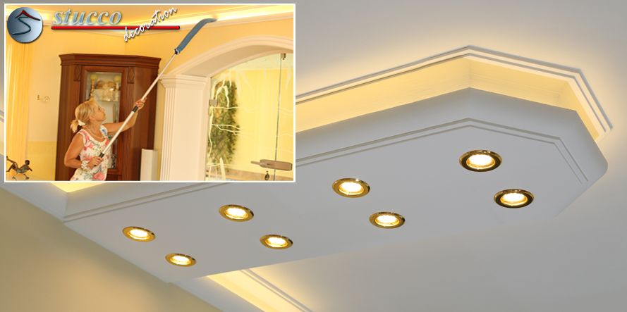 LED Deckenleiste für LED Spots und LED Streifen München 400+2x205 Plexi Plus