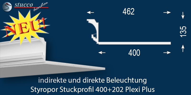 LED Deckenleiste für LED Spots und LED Streifen Essen 400+202 Plexi Plus