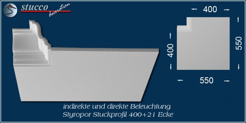 Inneres Eckelement für direkte Beleuchtung Düren 400+21