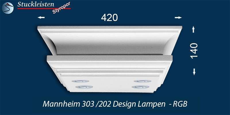 LED Deckenlampe mit warmweißen LED Spots und RGB LED Streifen Mannheim 303/202