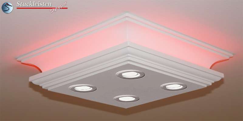 LED Deckenlampe mit warmweißen LED Spots und RGB LED Streifen Mannheim 303/202