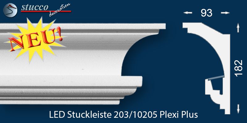 Deckenprofil für LED Strips Hamburg 203 Plexi Plus