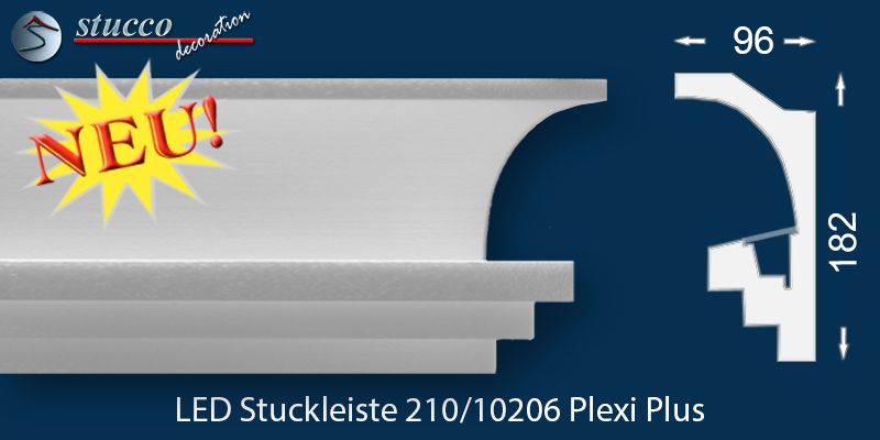 Deckenleiste für LED Strips Köln 210 PLEXI PLUS