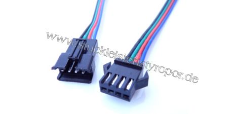 Set Stecker und Kupplung mit RGB Anschlusskabel 4-polig für RGB LED Strips
