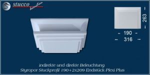 Endstück für direkte und indirekte Beleuchtung Dortmund 190+2x209 Plexi Plus