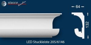 Stuckleiste für indirekte Beleuchtung München 205 Plexi Plus
