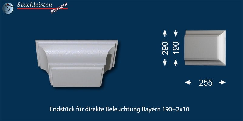 Endstück für direkte Beleuchtung Bayern 190+2x10