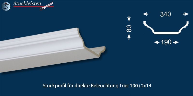 Stuckprofil für direkte Beleuchtung Trier 190+2x14