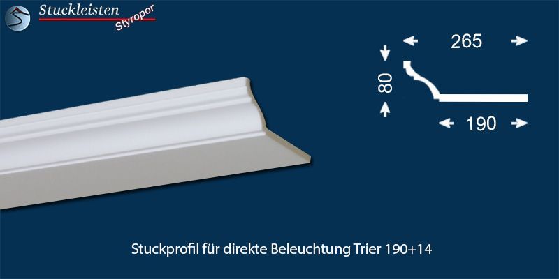 Stuckprofil für direkte Beleuchtung Trier 190+14