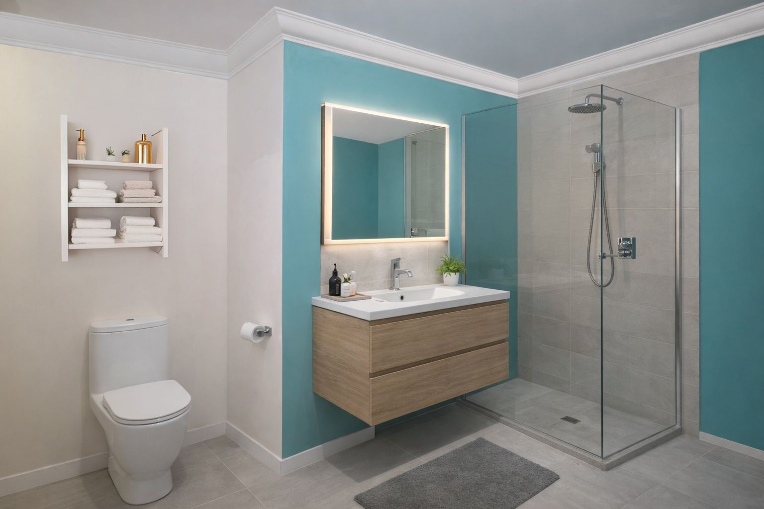 frisch renoviertes Badezimmer mit der Stuckleiste Paris 34 frisch renoviertes Badezimmer mit der Stuckleiste Paris 34