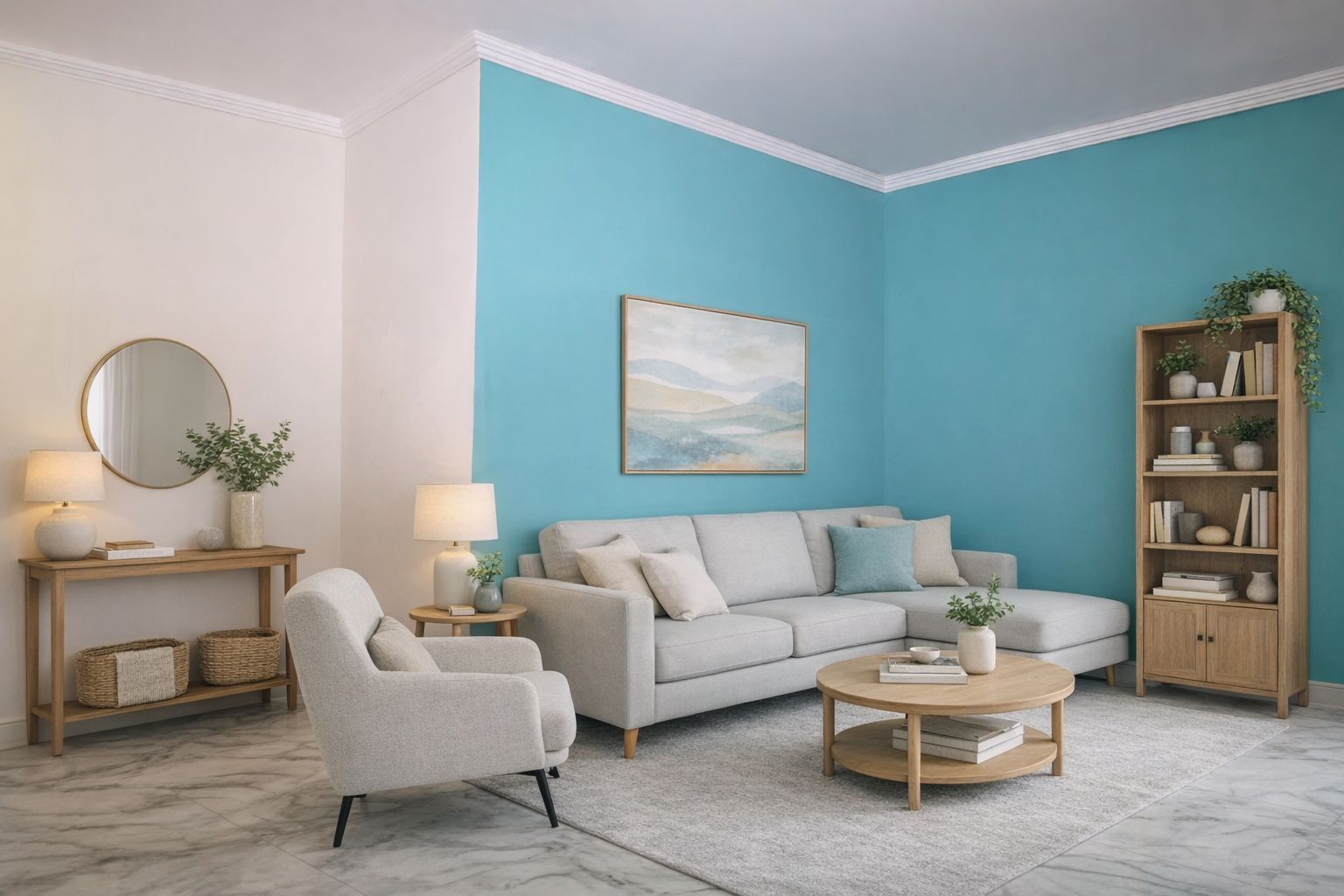 modernes Wohnzimmer mit Zierleisten aus Styropor modernes Wohnzimmer mit Zierleisten aus Styropor