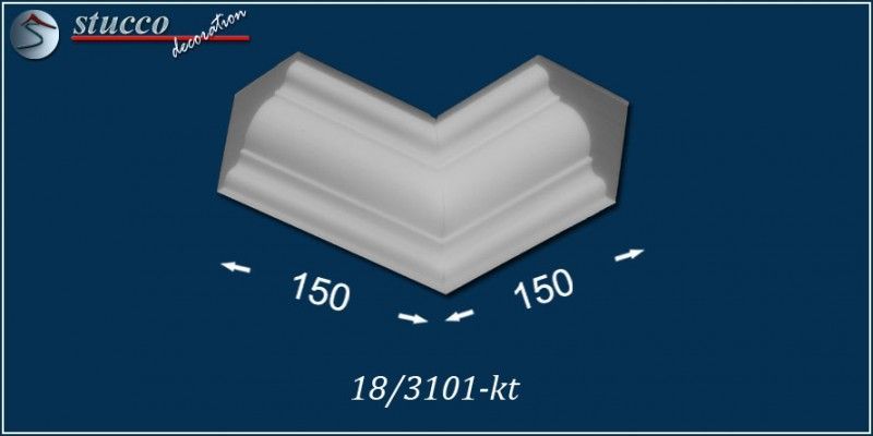 Vorhangleiste zur Stuckleiste Frankfurt 18 inneres Eckelement