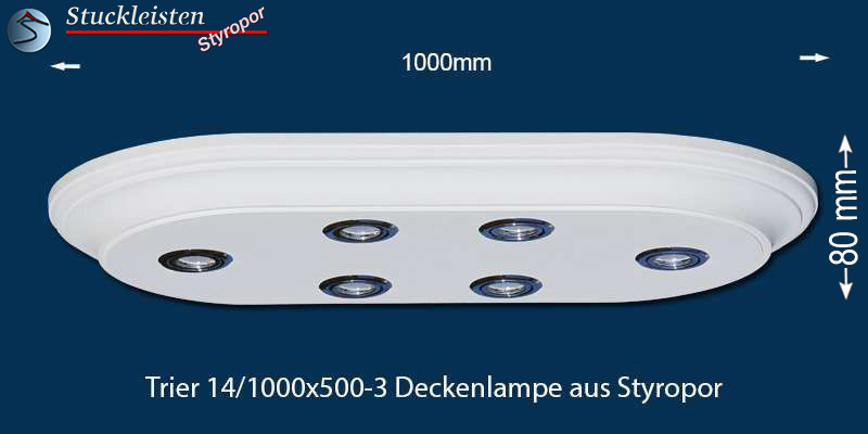 LED Stucklampe Düren 21/1000x500-2 Design Lampen mit Stuck und LED