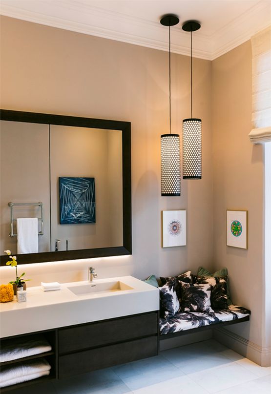 Deckengestaltung Badezimmer mit Styroporleisten