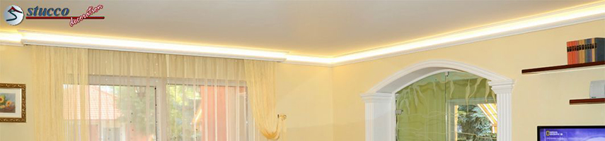 Indirekte Beleuchtung mit Stuckleisten Styropor und LED Strips